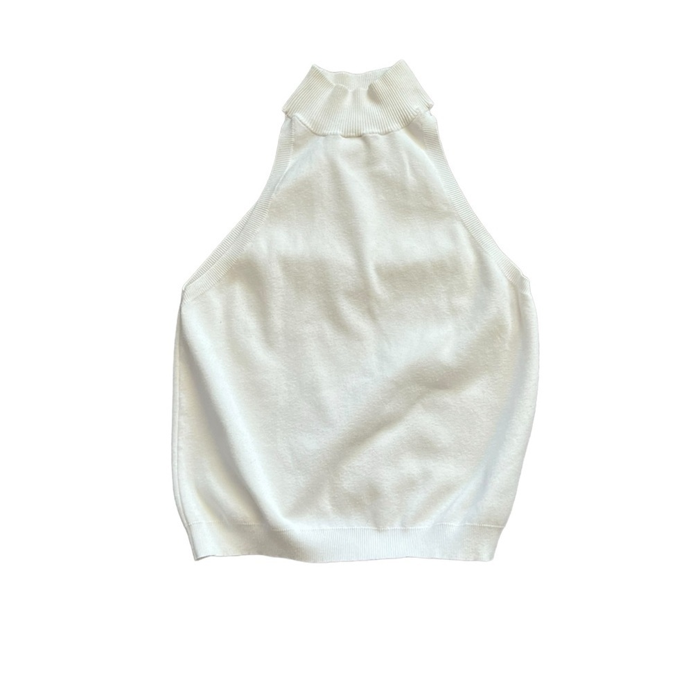 ALICE + OLIVIA High Neck White Sweater Top